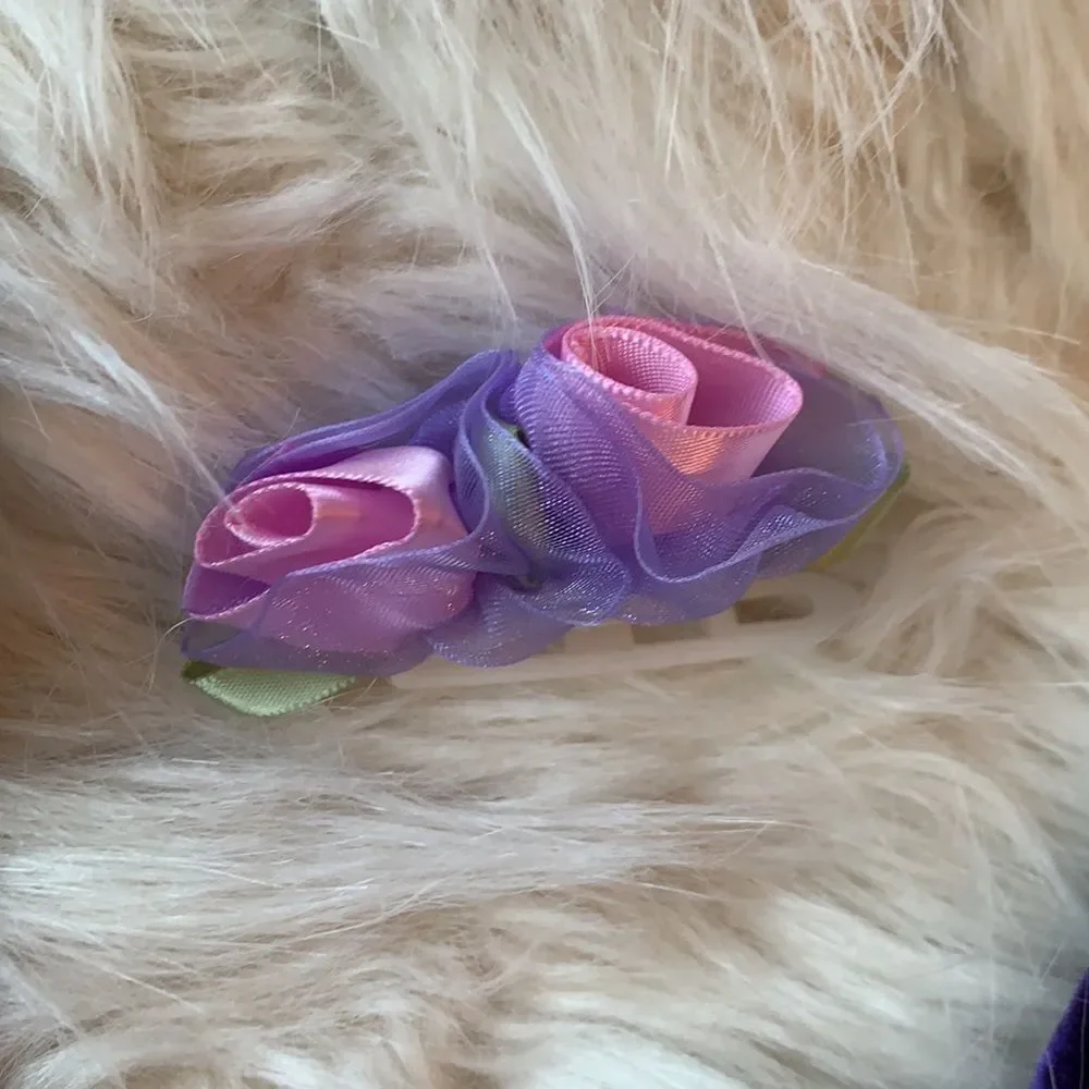 Gorgeous fairy princess ballet dress / costume Purple & Green. matching barrette